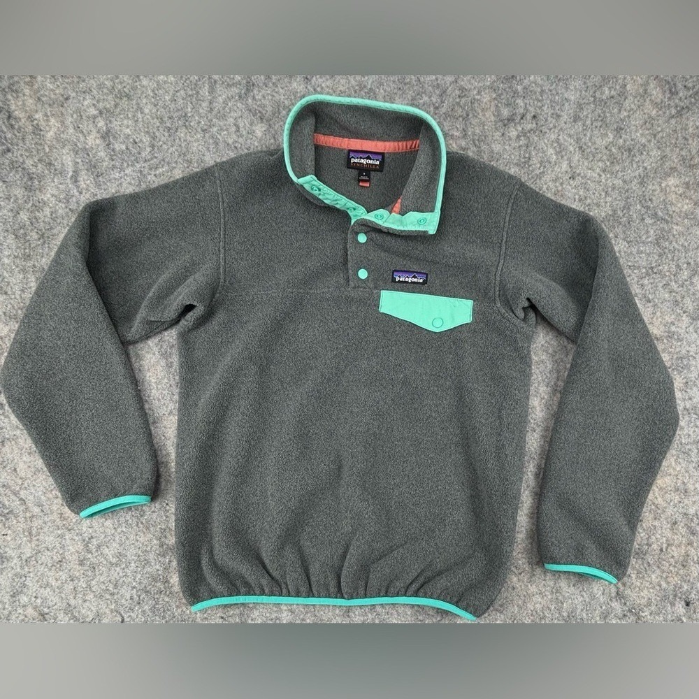Patagonia | Lightweight Synchilla Snap-T Fleece | Dark Grey Mint Green |‎ Small